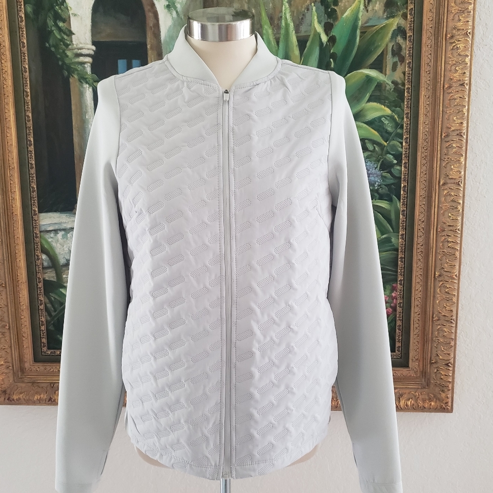 Avia Light Gray Quilted Bomber Jacket